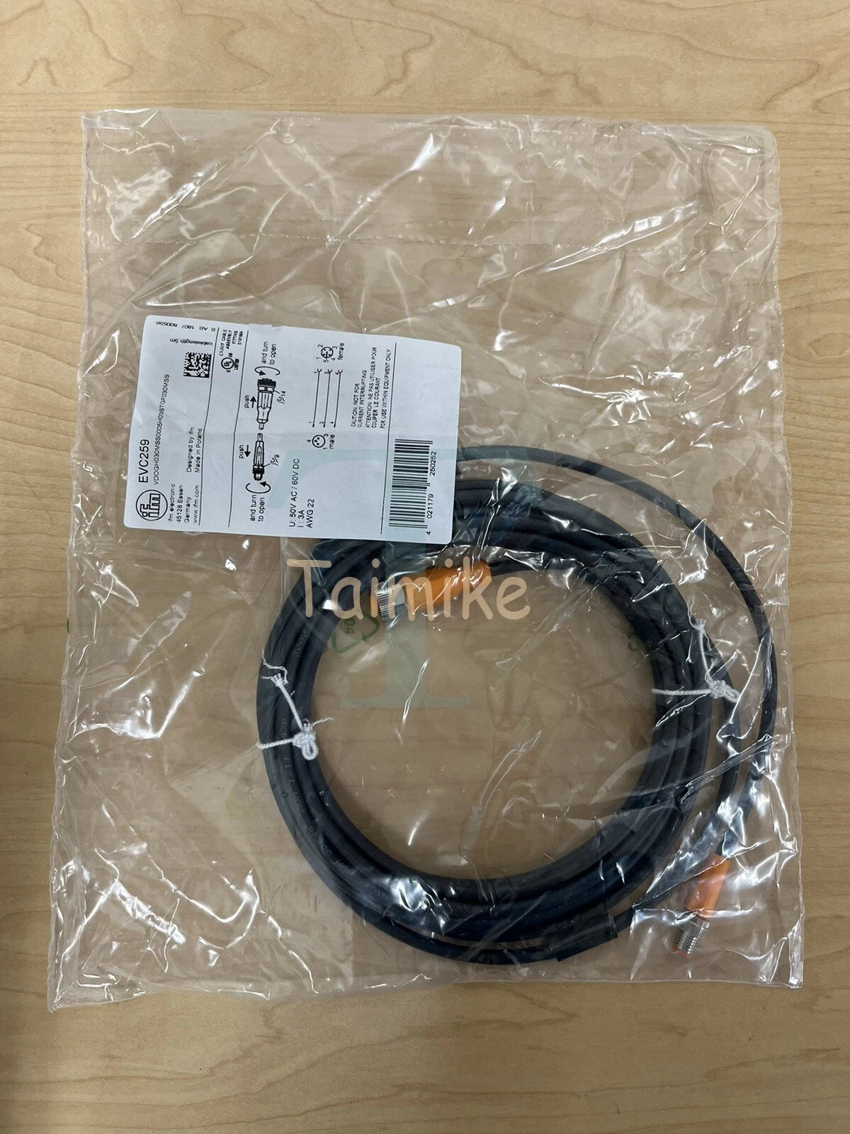 ! IFM EFECTOR EVC259 Sensor Connection 5m Cable - M12/M8 - Factory Sealed!