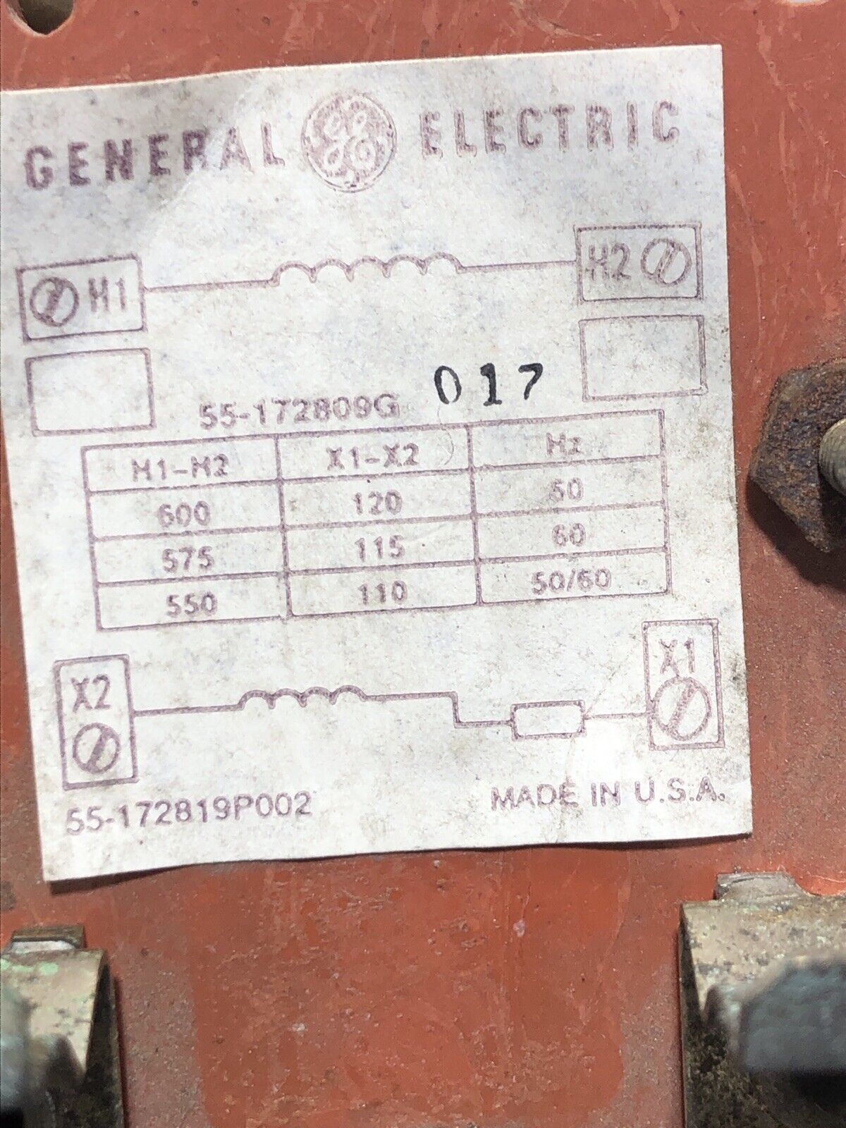 General Electric 55-172809G1 - GENERAL ELECTRIC