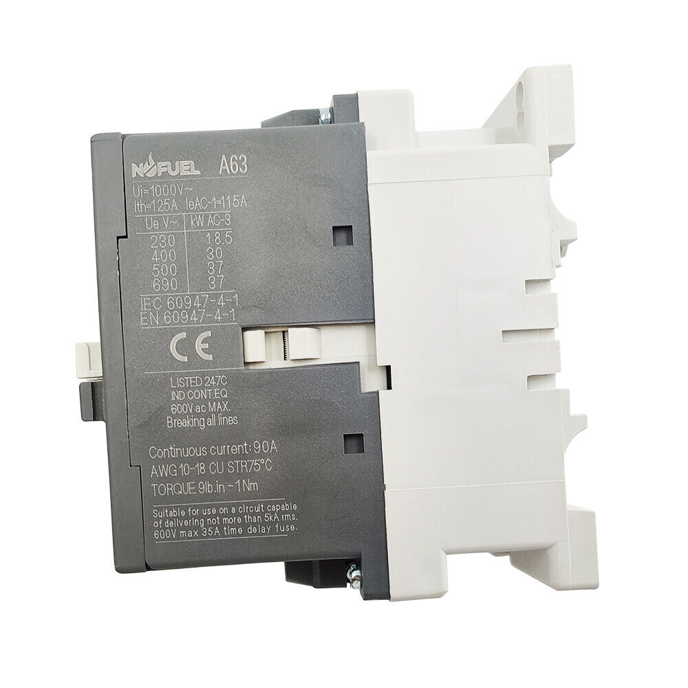 New A63-30 Contactor 120V, 3P AC 63A, coil, perfect for industrial use - ELECTROTECH