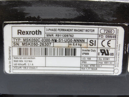 BOSCH MSK050C-0300-NN-S1-UG0-NNNN SERVO MOTOR - BOSCH