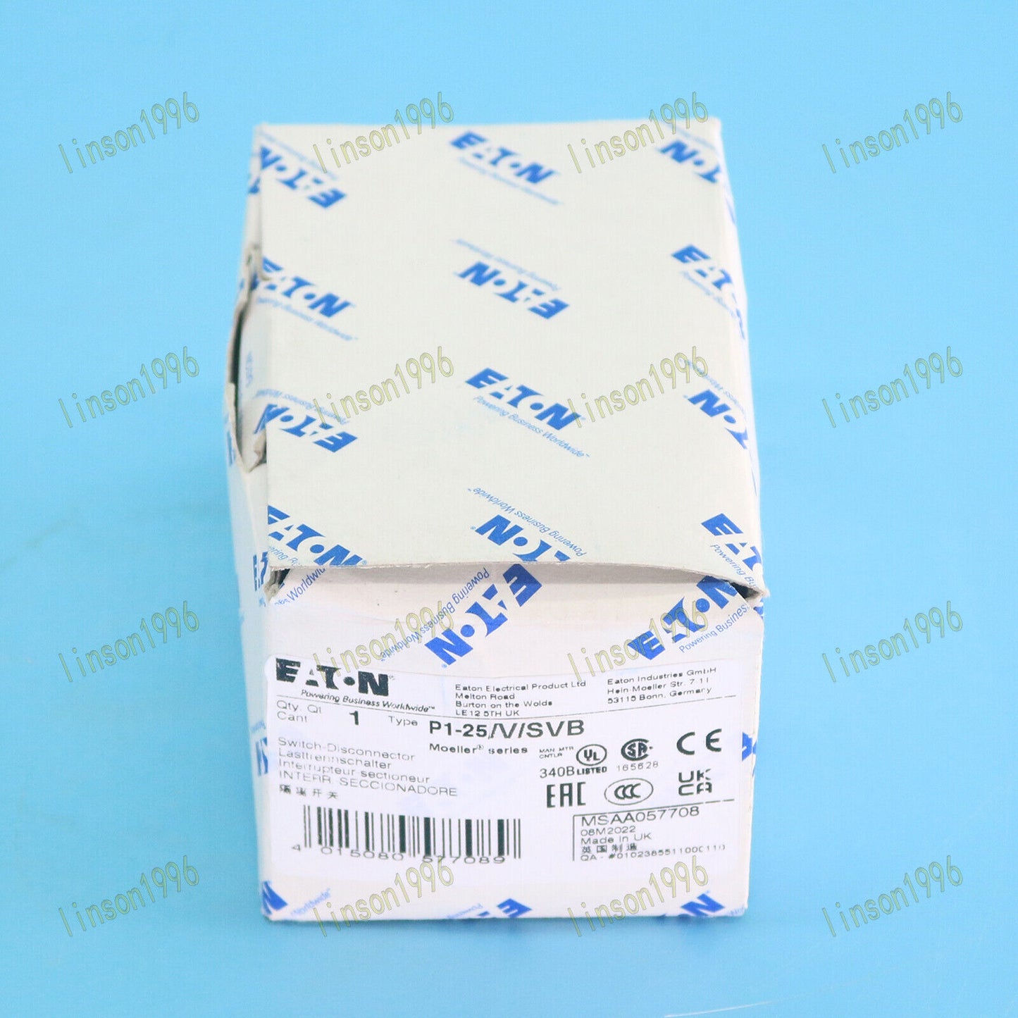 1-Piece Eaton Moeller P1-25/V/SVB Isolation Switch Fast Delivery - EATON