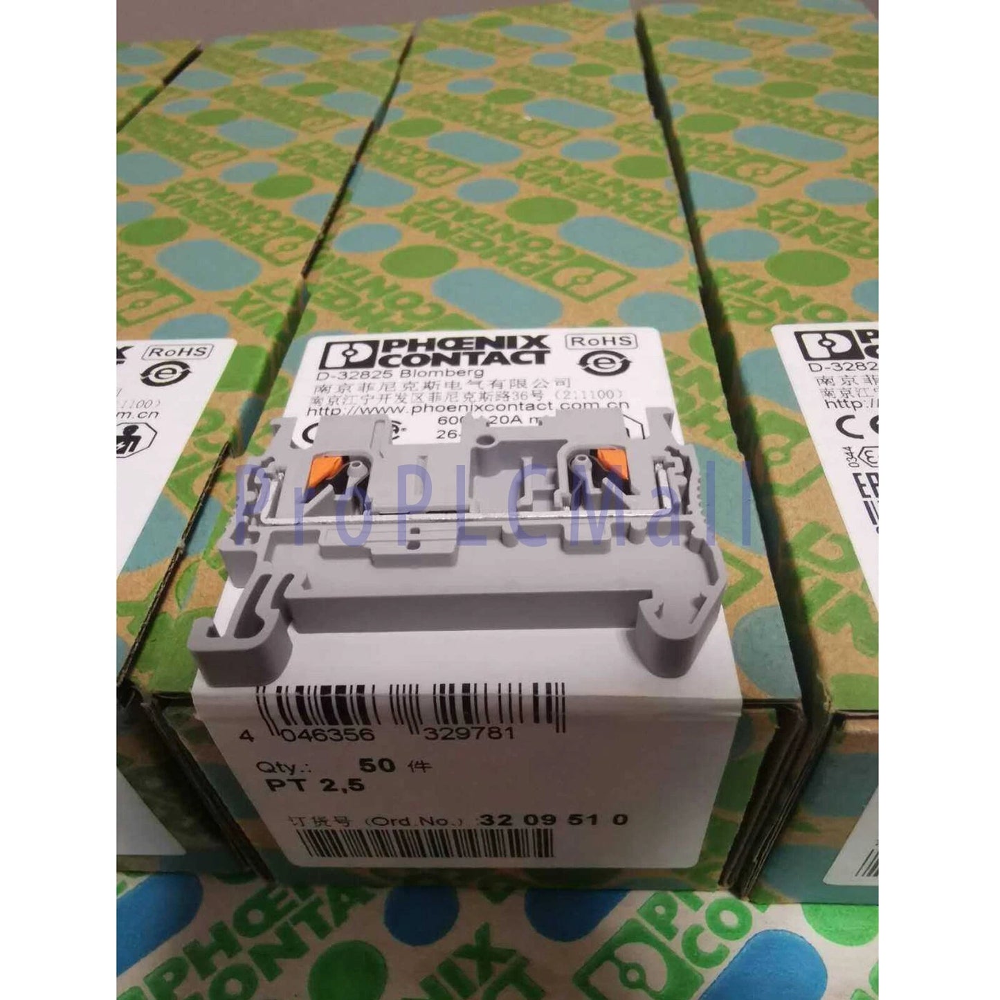 50Pcs/Box For PHOENIX CONTACT Feed-through terminal block PT 2,5 3209510 #F