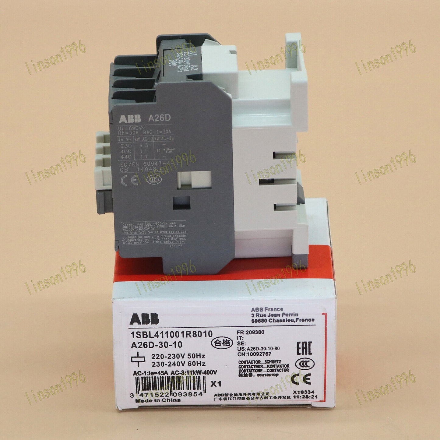 ABB A26D-30-10 Contactor 220-230V - ABB