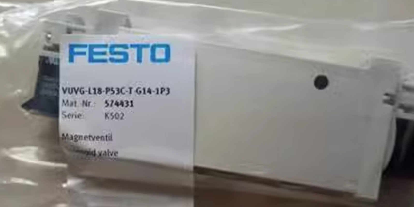 FESTO VUVG-L18-P53C-T-G14-1P3 Solenoid Valve - FESTO