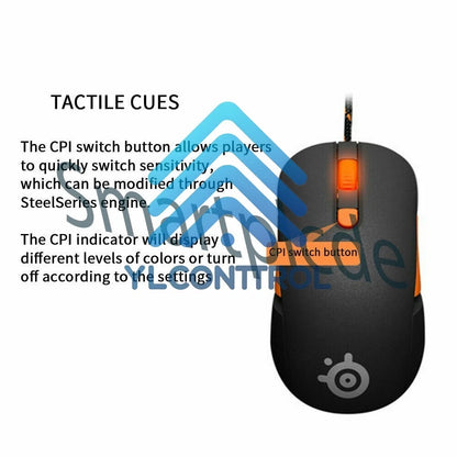 steelseries kana v2 ergonomic photoelectric wired gaming mouse cpi switch