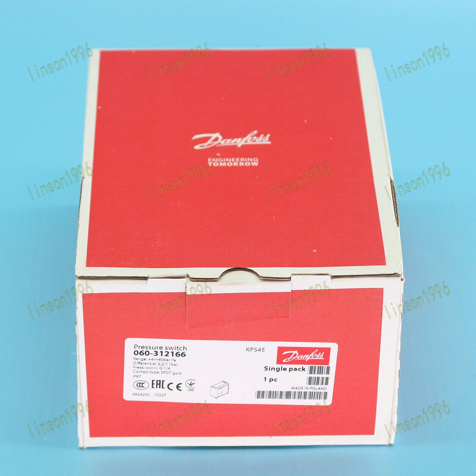 new 1PC  For Danfoss Pressure Switch KPS45 060-312166  SHIP Danfoss