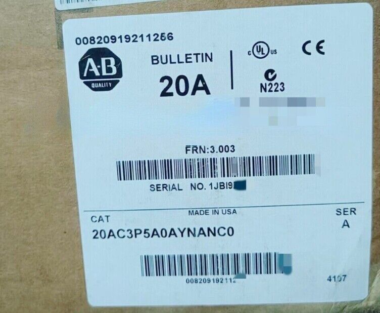 Allen Bradley 20AC3P5A0AYNANC0 PowerFlex 70 AC Drive - ALLEN BRADLEY