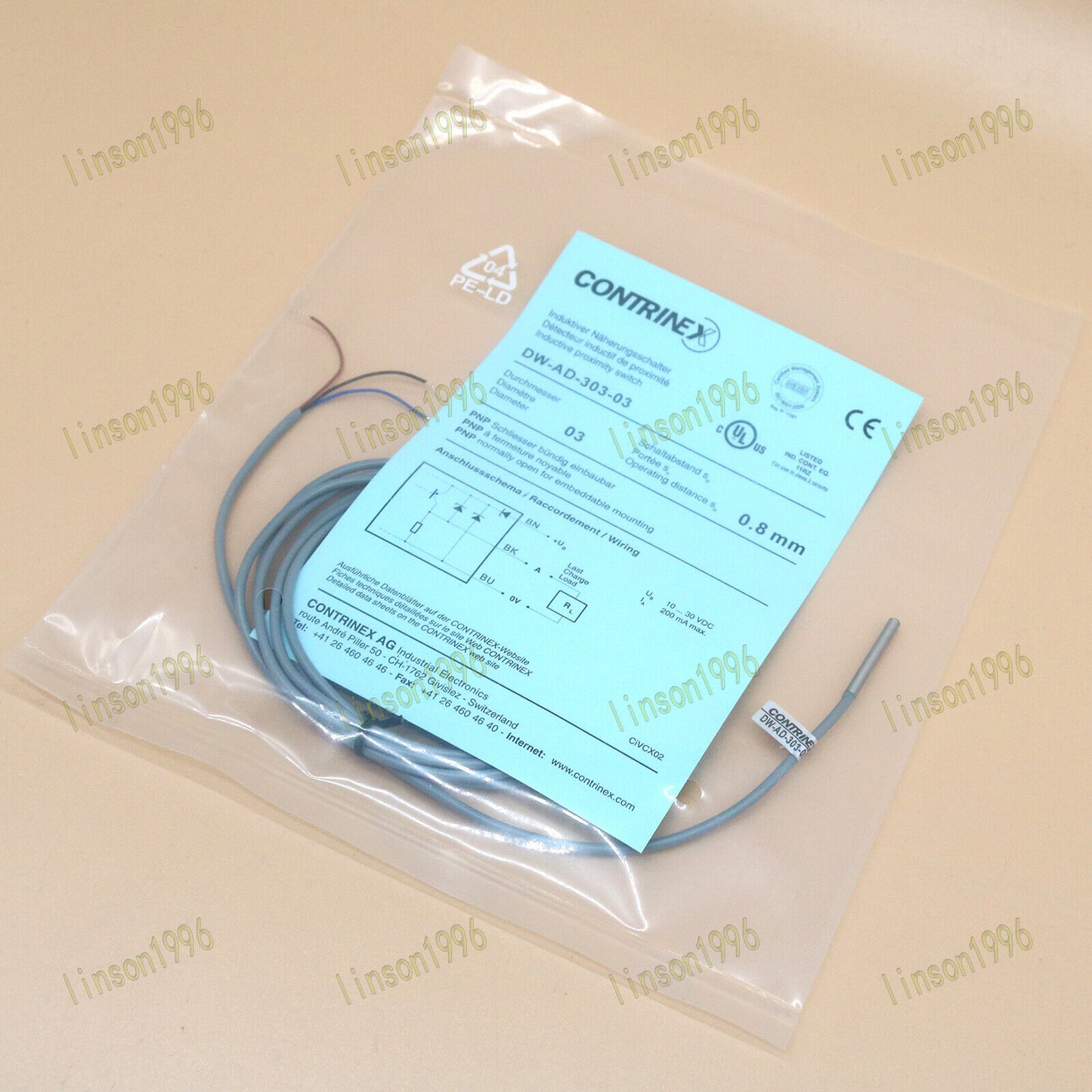 1PC Contrinex Proximity Switch DW-AD-303-03 - CONTRINEX