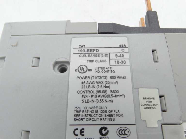 Allen Bradley 193EEFD Series C Relay | Premium 3-Phase industrial relay with 193EEFD technology | 240V / 480V | 100A | 4-pole | Easy to install | Durable and reliable | Perfect for industrial applications - ALLEN BRADLEY