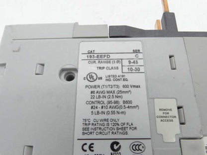 Allen Bradley 193EEFD Series C Relay | Premium 3-Phase industrial relay with 193EEFD technology | 240V / 480V | 100A | 4-pole | Easy to install | Durable and reliable | Perfect for industrial applications - ALLEN BRADLEY