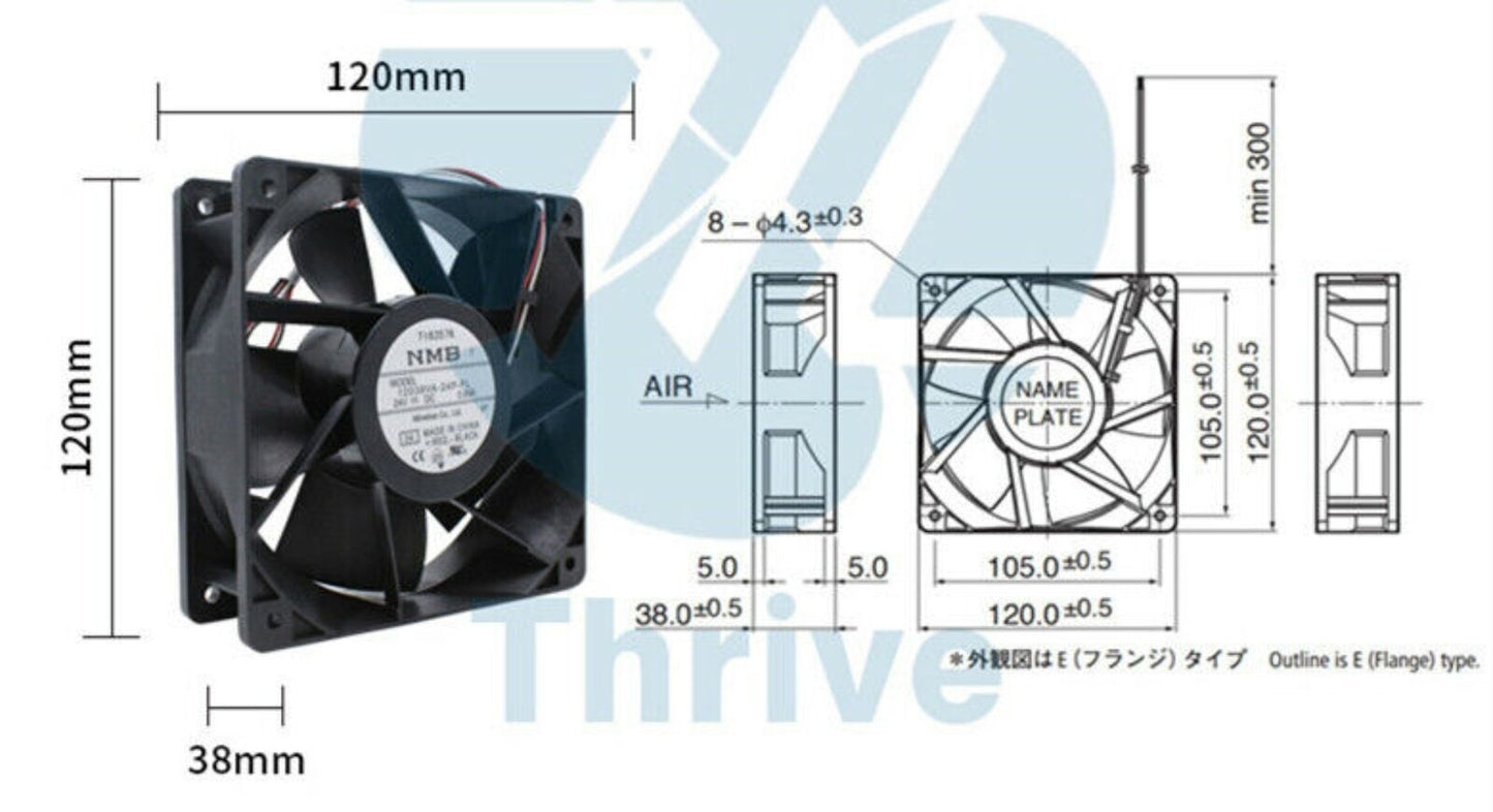 NMB 12038VA-24P-FL DC24V 0.89A 12038 12Cm Inverter Cooling Fan