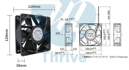 NMB 12038VA-24P-FL DC24V 0.89A 12038 12Cm Inverter Cooling Fan