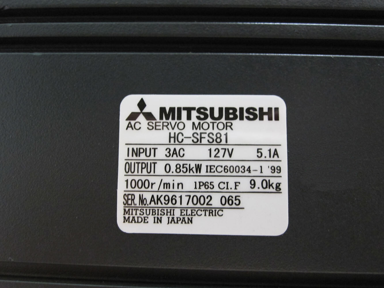 1PC MITSUBISHI AC SERVO MOTOR HC-SFS81 HCSFS81