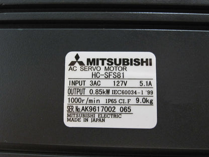 1PC MITSUBISHI AC SERVO MOTOR HC-SFS81 HCSFS81