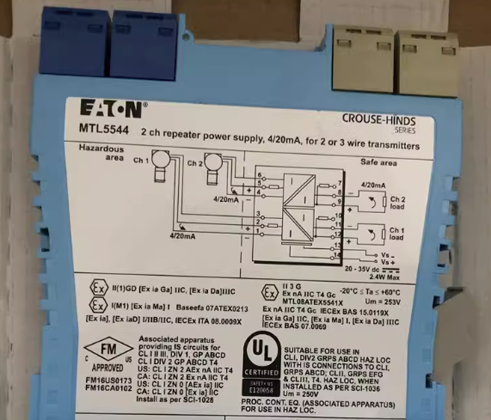 new MEASUREMENT TECHNOLOGY LTD MTL5544 Dual Channel Repeater Power Supply - MEASUREMENT TECHNOLOGY LTD