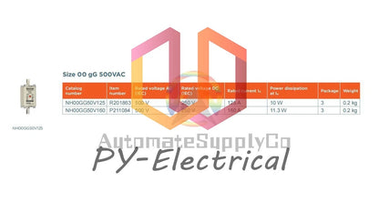 Ferraz Shawmut Mersen NH000GG50V160 Fuse ,160A 500V fuse-link gG Size NH000