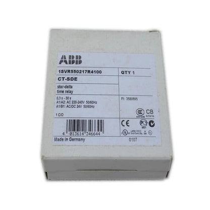 new 1PCS ABB CT-SDE Time Relay, Star-delta 1c/o, 0.3-30s, 24VAC/DC 220-240VAC