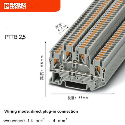 new 50pcs Phoenix Terminal Block In-line Connection Double Layer PTTB2.5 3210567 - PHOENIX
