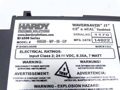 HARDY PROCESS SOLUTIONS HI6500 MODEL - HARDY PROCESS SOLUTIONS