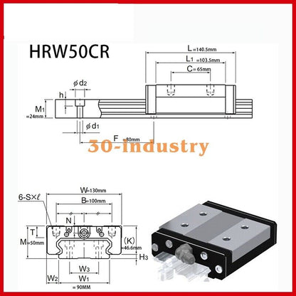 1Pcs New linear guide slider HRW50CR 50*130*140.5（mm） - KOEED