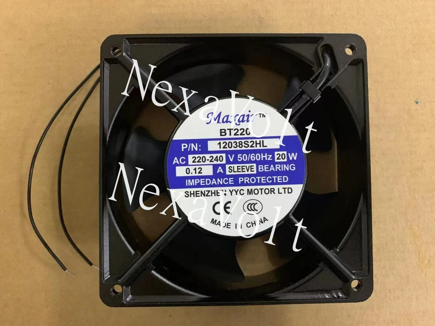 1 PCS Maxair/BT220 Fan 12038S2HL AC 220-240V 20W 0.12A 2 Wire 120×120×38mm