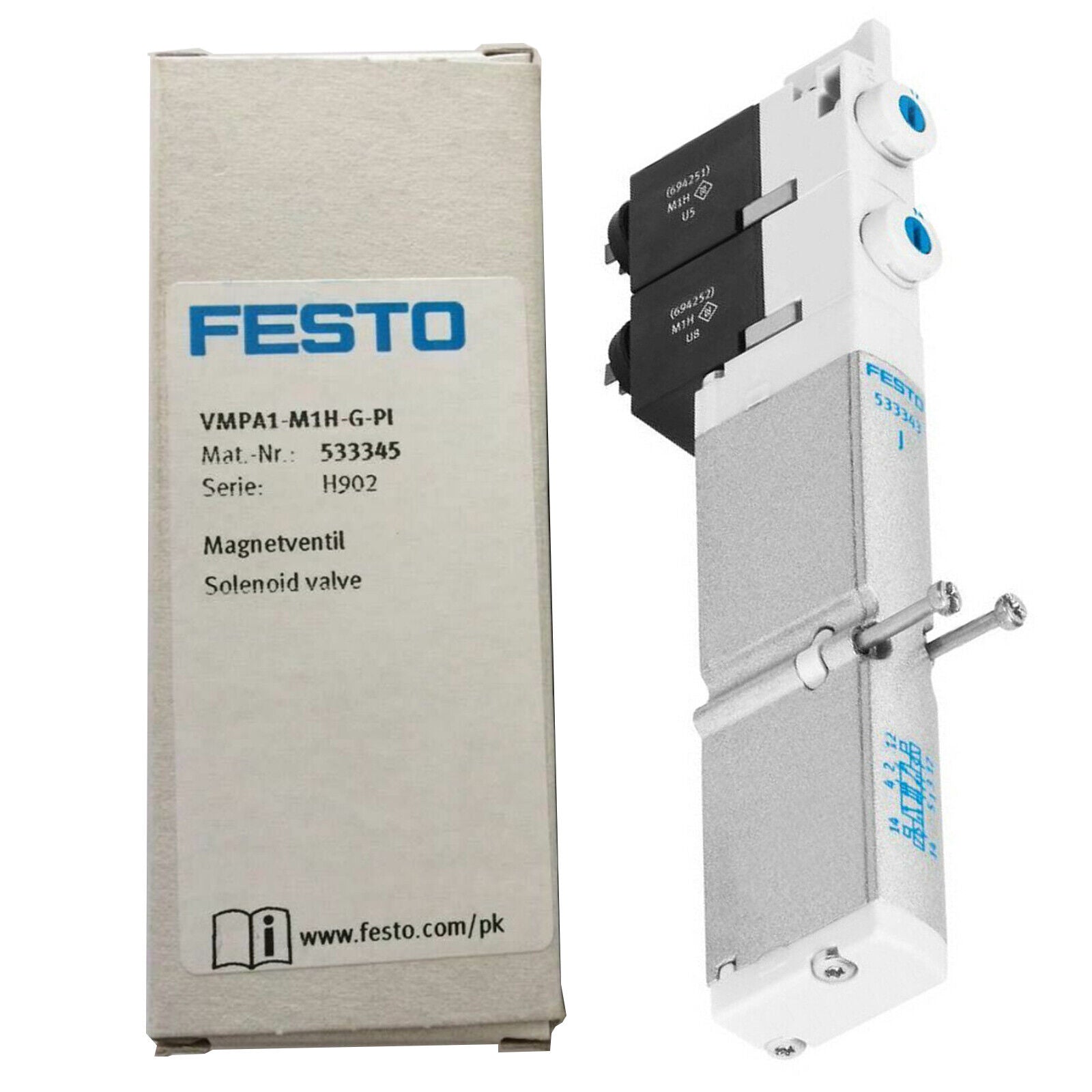 FESTO PLC Solenoid Easy Valve Replacement VMPA1-M1H-G-PI 533345 - FESTO