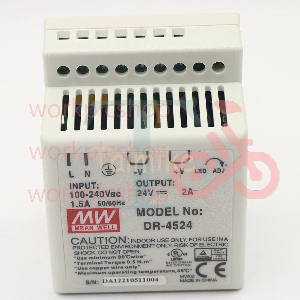 1PCS Meanwell DR-4524 Ac To Dc Din-Rail Power Supply 24V 2 Amp 48W 1.5"