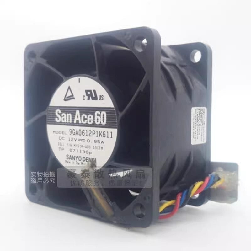 Sanyo 9GA0612P1K611 6038 DC12V 0.95A 6CM 4-Pin PWM Server Cooling Fan