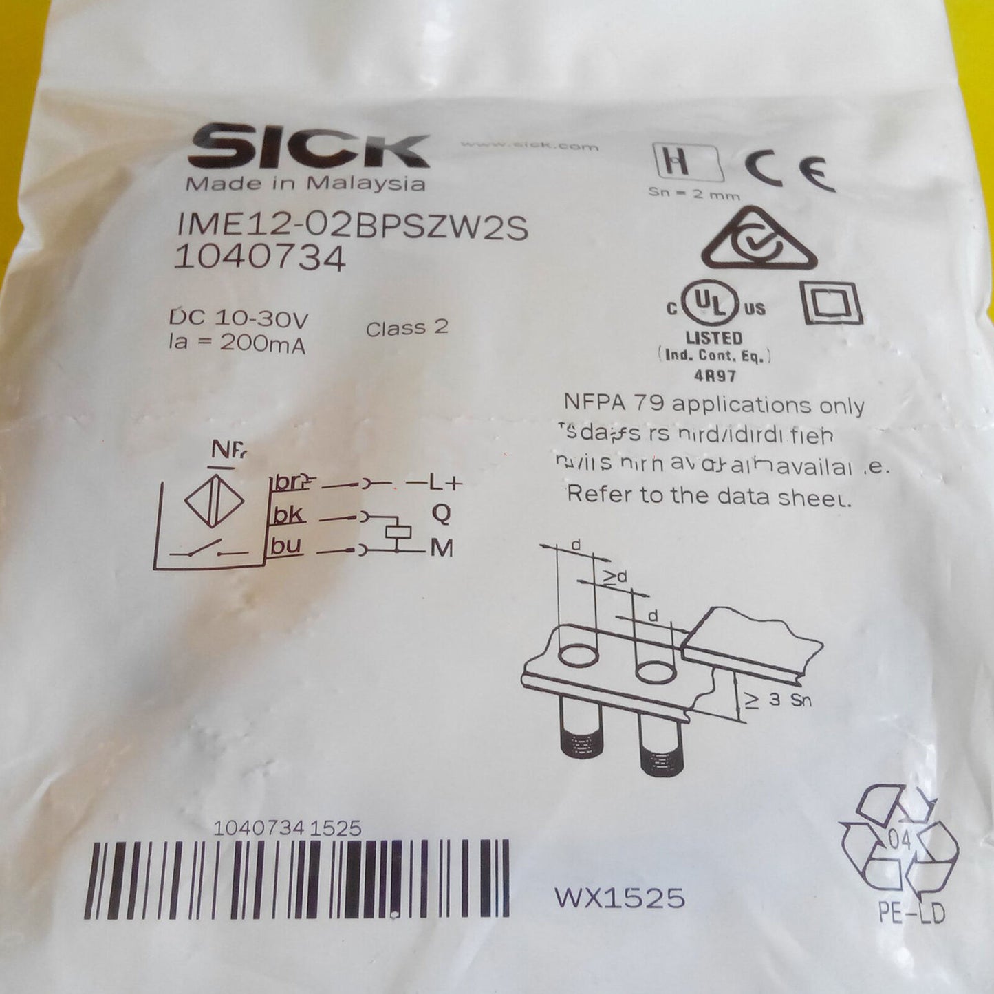 New Sick IME12-02BPSZW2S Photoelectric Switch Sensor Fast-Response - SICK