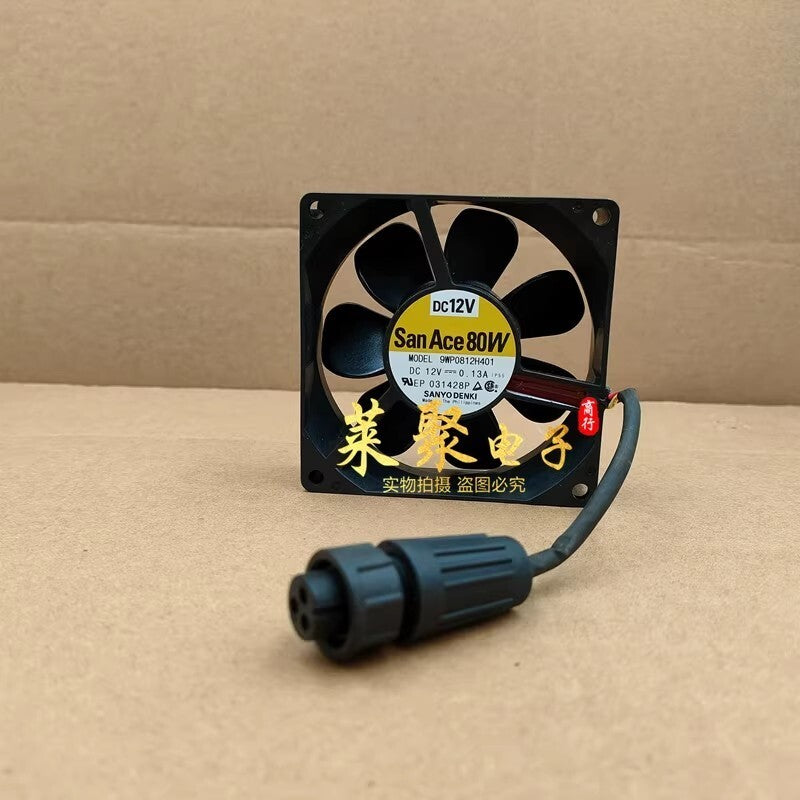 Sanyo 9WP0812H401 IP68 8025 DC12V 0.13A 8CM 3-Wire Waterproof Cooling Fan