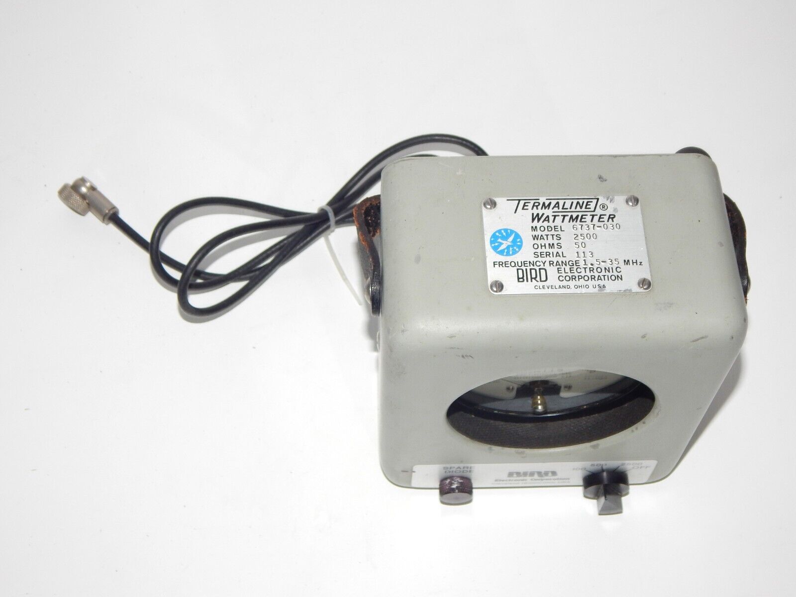 BIRD 6737 + 6737-030 Wattmeter 2500W 25-1000 MHz 1.5-35 MHz - TERMALINE