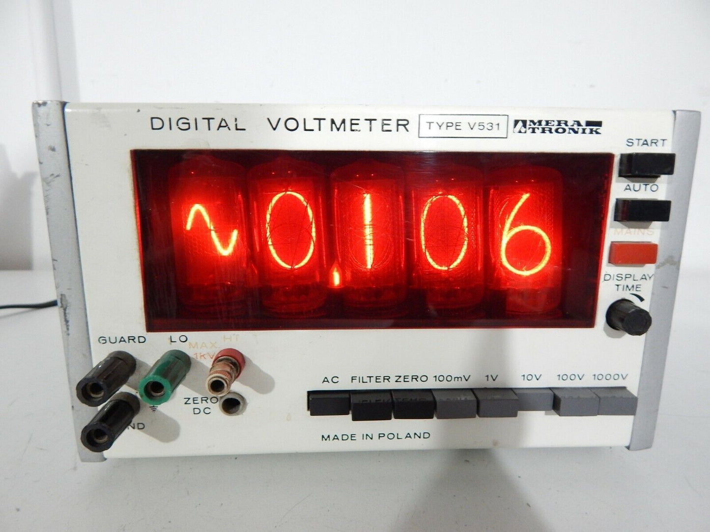 Used Measuring Device Digital Voltmeter V531 MERATRONIK NIXIE tube - MERATRONIK