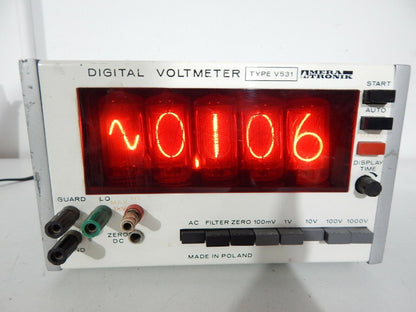 Used Measuring Device Digital Voltmeter V531 MERATRONIK NIXIE tube - MERATRONIK