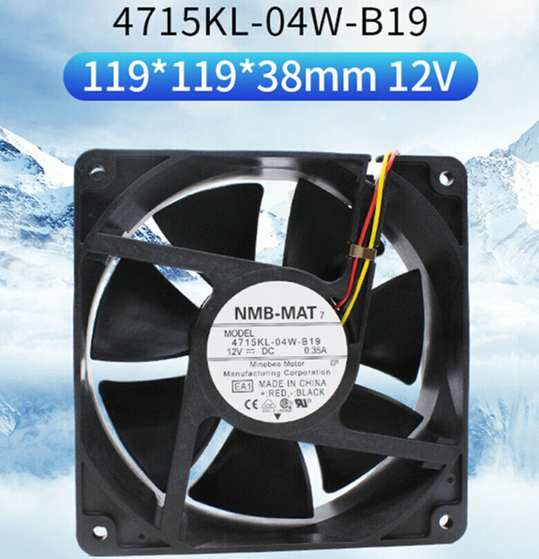 new NMB 4715KL-04W-B19 12038 12V 0.35A 12cm Chassis Power Supply Double Ball Fan - NMB