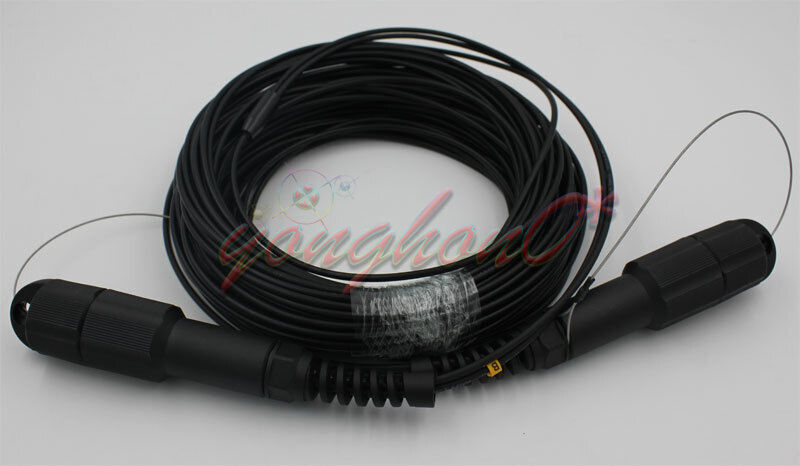 used 150M LC-LC UPC SM Duplex Armored Field TPU Optical Patch Cord Waterproof Head