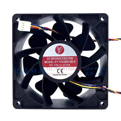 1PCS KY12038B12B-9 12038 DC12V 3.14A 12CM 4-Pin High Speed Cooling Fan