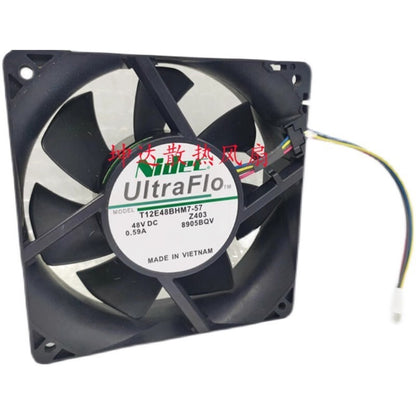 NIDEC T12E48BHM7-57 DC48V 0.59A 12CM 4-Pin High Airflow Inverter Cooling Fan