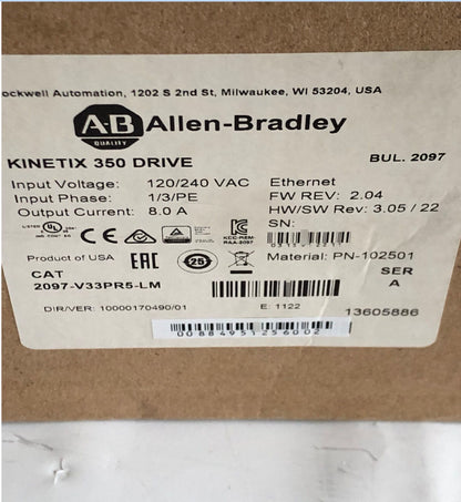 Allen-Bradley 2097-V33PR5-LM Kinetix 350 2.0kW Servo Drive - ALLEN-BRADLEY
