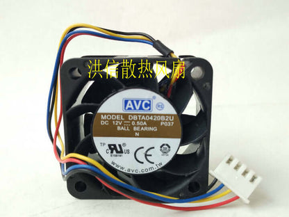 1PCS AVC DBTA0420B2U 12V 0.50A 40*20mm 4020 PWM large air volume fan 4pin