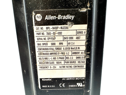 used Allen Bradley MPL-B430P-MJ22AA Servo Motor - ALLEN BRADLEY