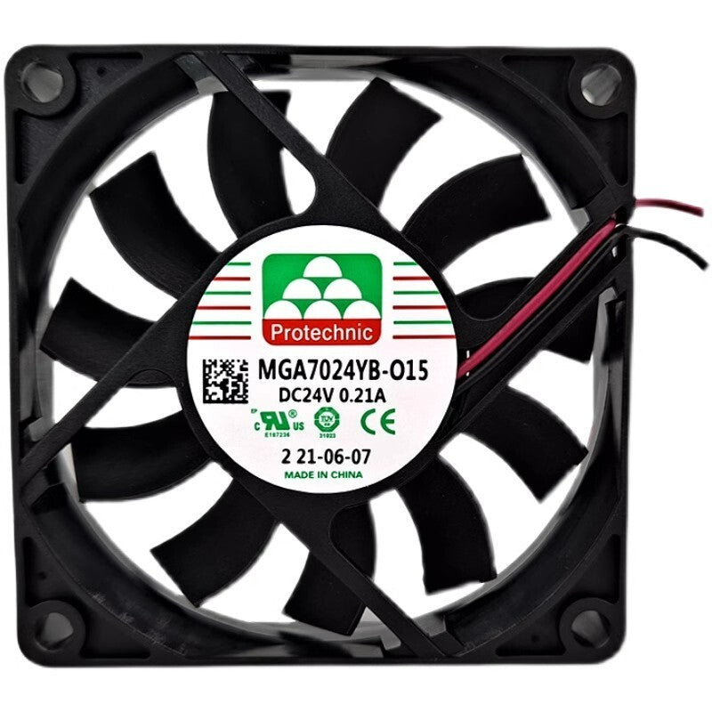 Protechnic MGA7024YB-O15 7015 24V 0.21A 2-Wire Axial Cooling Fan