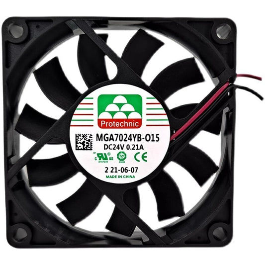 Protechnic MGA7024YB-O15 7015 24V 0.21A 2-Wire Axial Cooling Fan