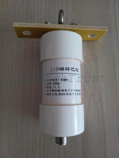 1:9 Ratio Balun 1-56MHz 200W 50 Ohm to 450 Ohms Shortwave HAM Antenna Balun SSB