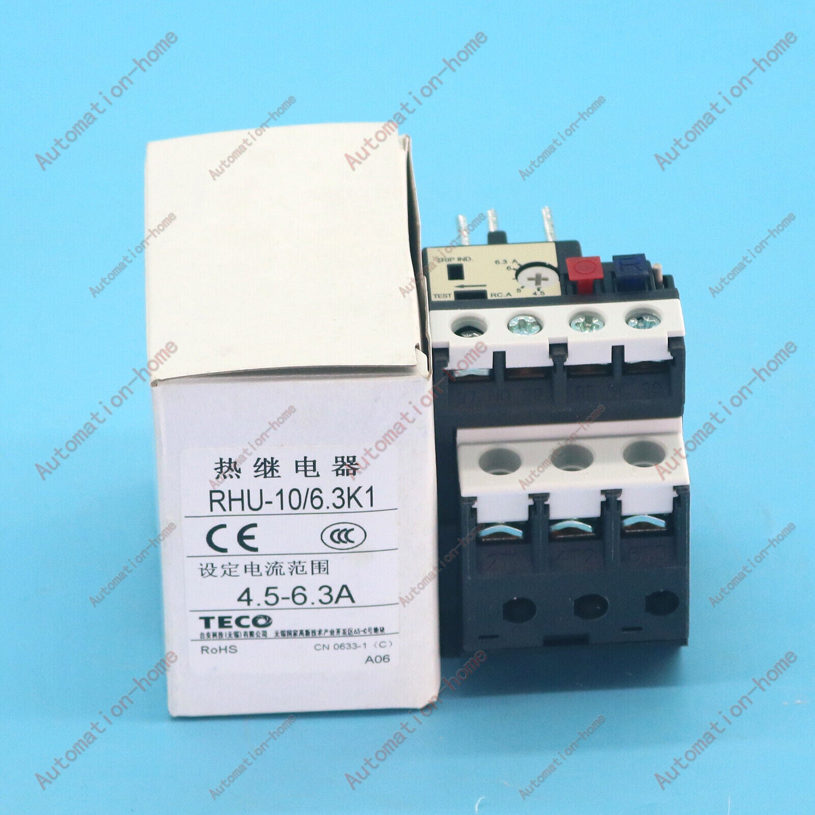 new 1PCS  For TECO RHU-10/6.3K1 4.5-6.3A Thermal overload relay#QW TECO