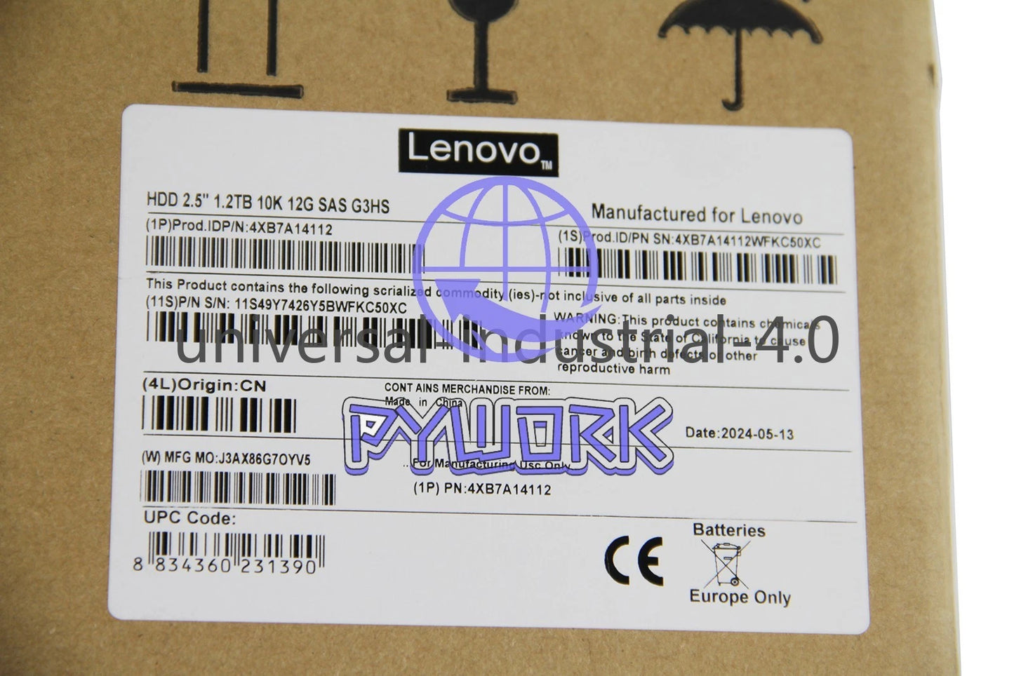 4XB7A14112 Lenovo 01PG635 1.2TB 2.5" SAS Hot Swap Internal Hard Drive with Tray