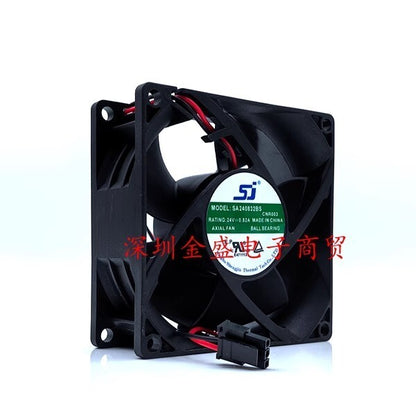 SJ SA240832BS DC24V 0.82A 80*80*32MM 2-pin Inverter Cooling Fan