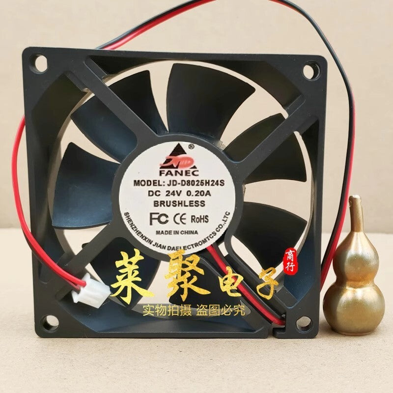 FANEC JD-D8025H24S DC24V 0.20A 2-Pin Silent Cooling Fan