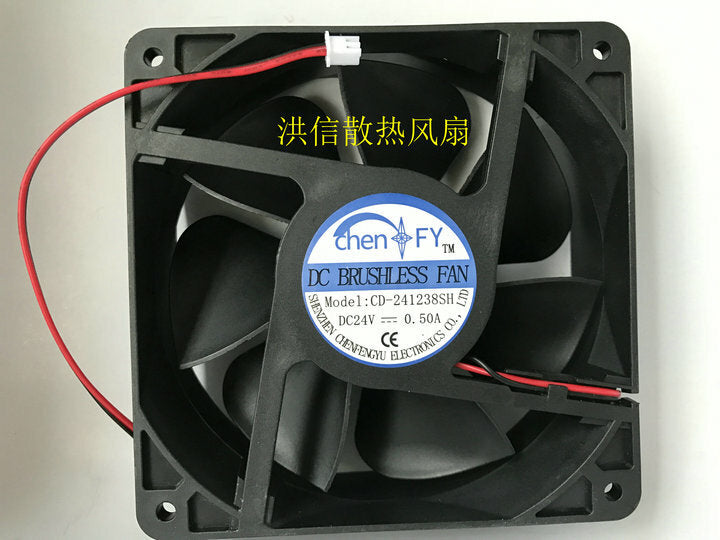 1pcs  chenFY CD-241238SH DC24V 0.50A 12CM 12038 Inverter cooling fan 2pin