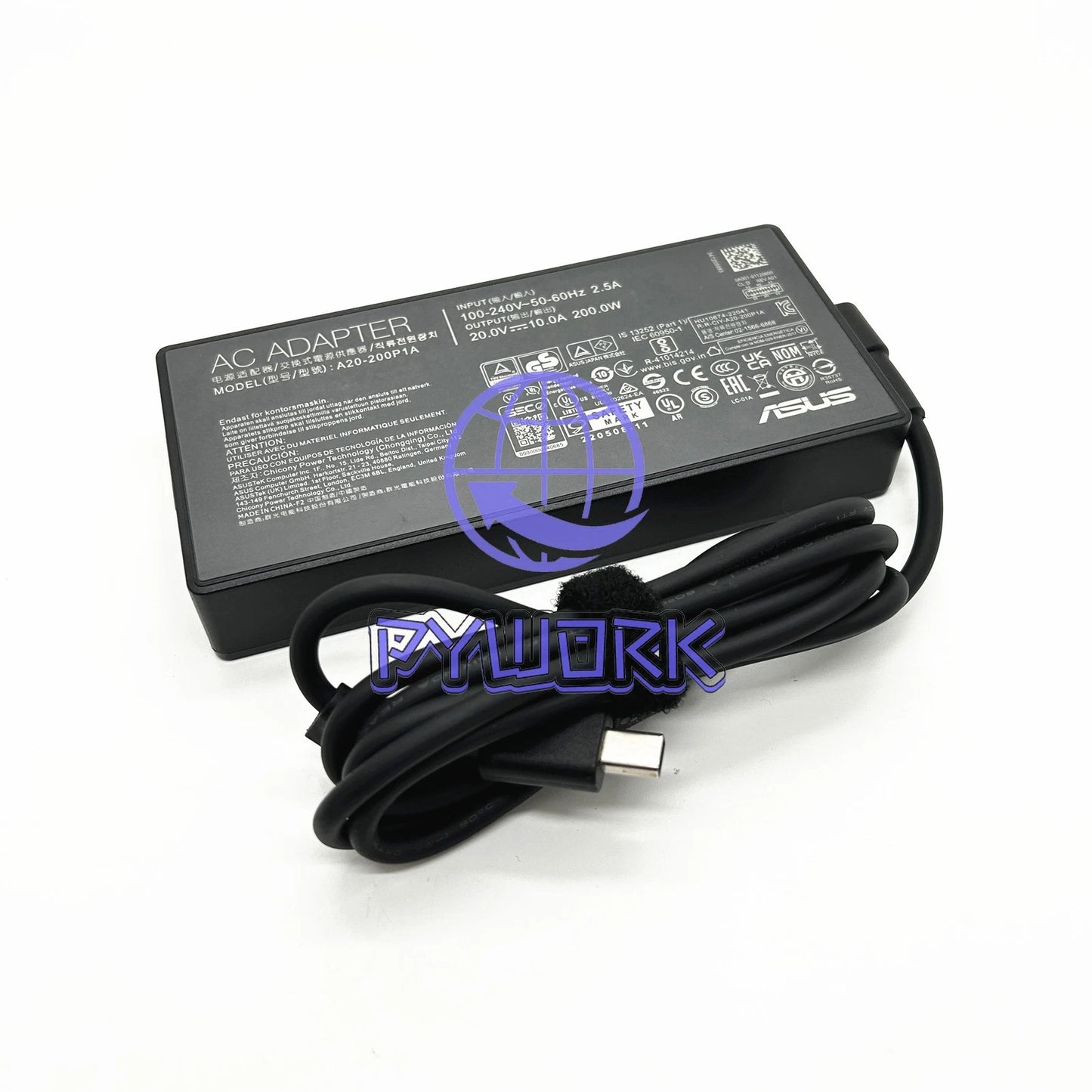 ASUS A20-200P1A 200W 20V 12A AC Adapter Charger Proprietary Rectangular-