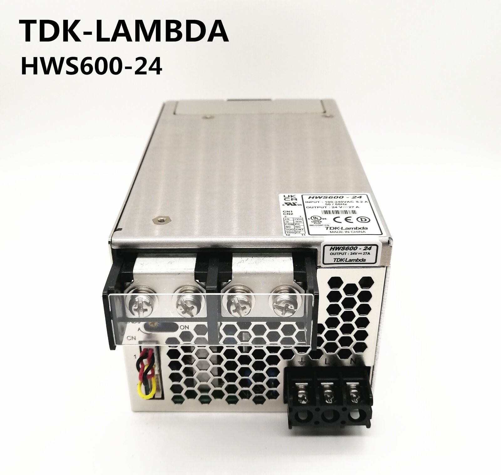new TDK-LAMBDA HWS600-24 24V 27A Switching Power Supply 100-240VAC 8.2A - TDK-LAMBDA